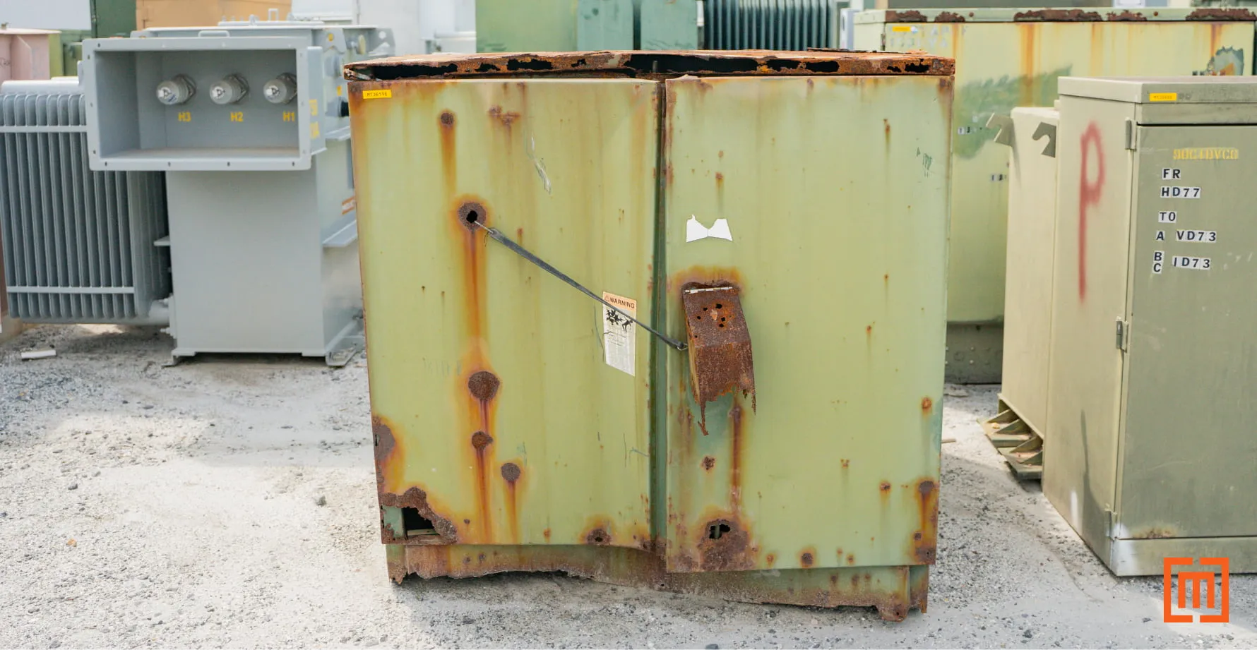 Corroded padmount transformer