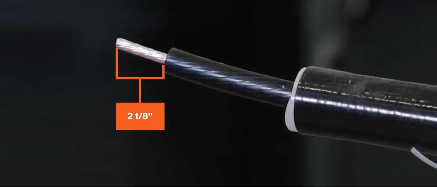 Stripped wire that now has an exposed conductor
