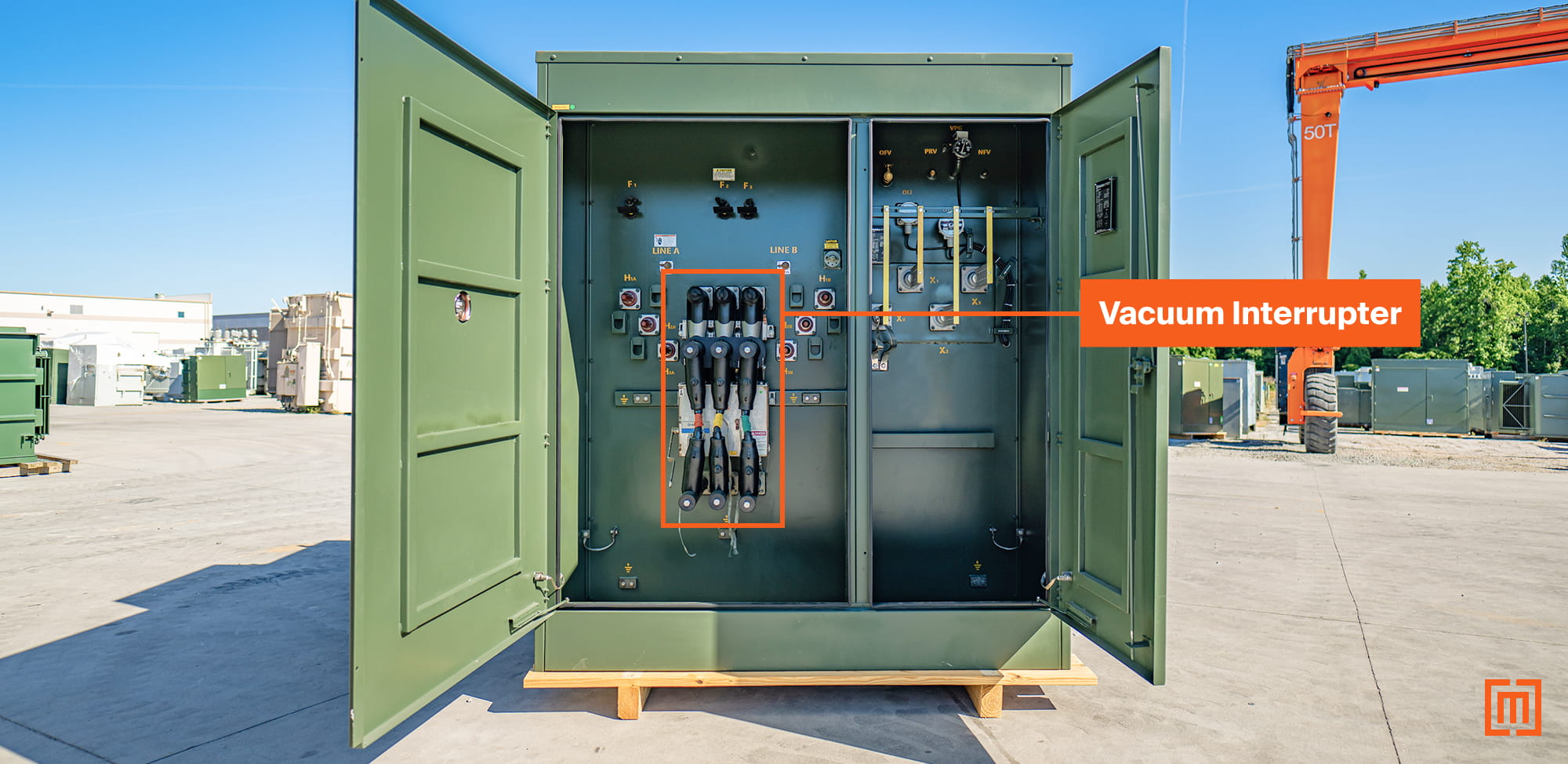 vacuum interrupter in open padmount