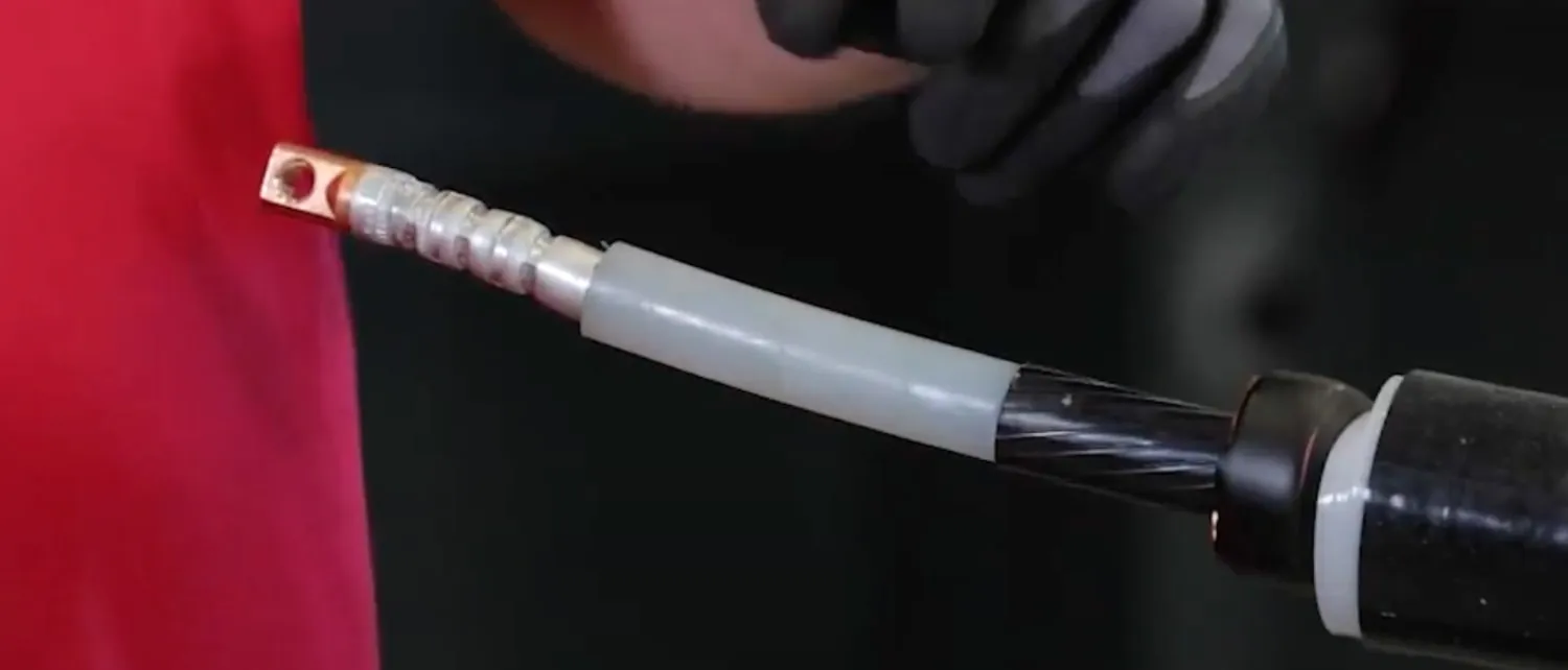 Cable insulation is revealed