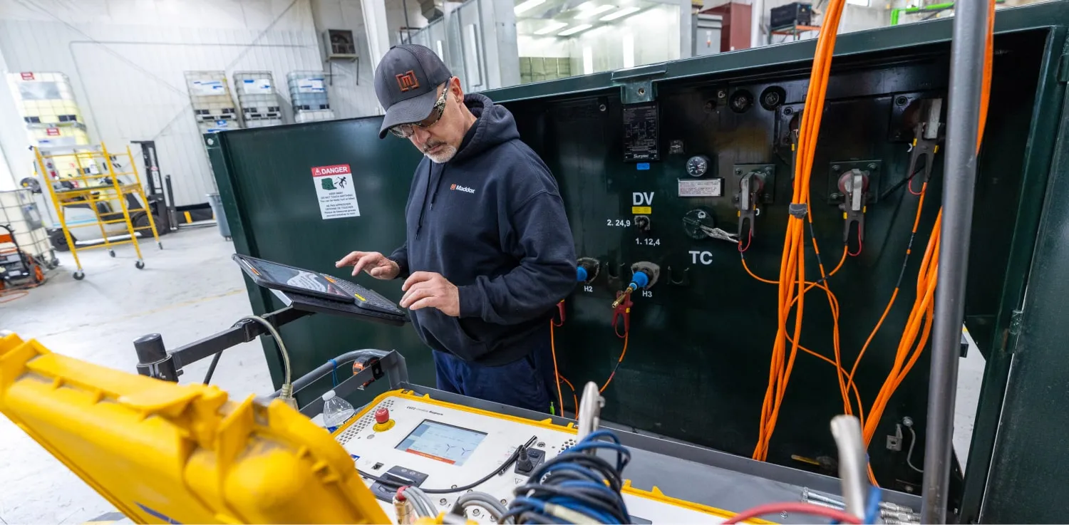 Power testing padmount transformer