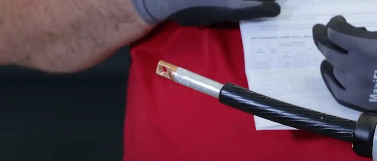 Connector attached to the conductor on the end of the cable
