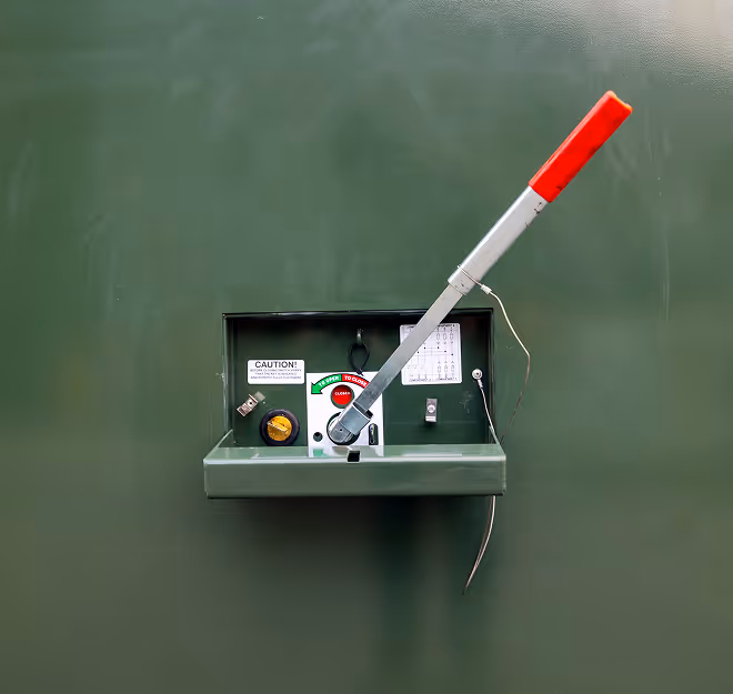 Switch handle on Maddox pad-mounted switchgear