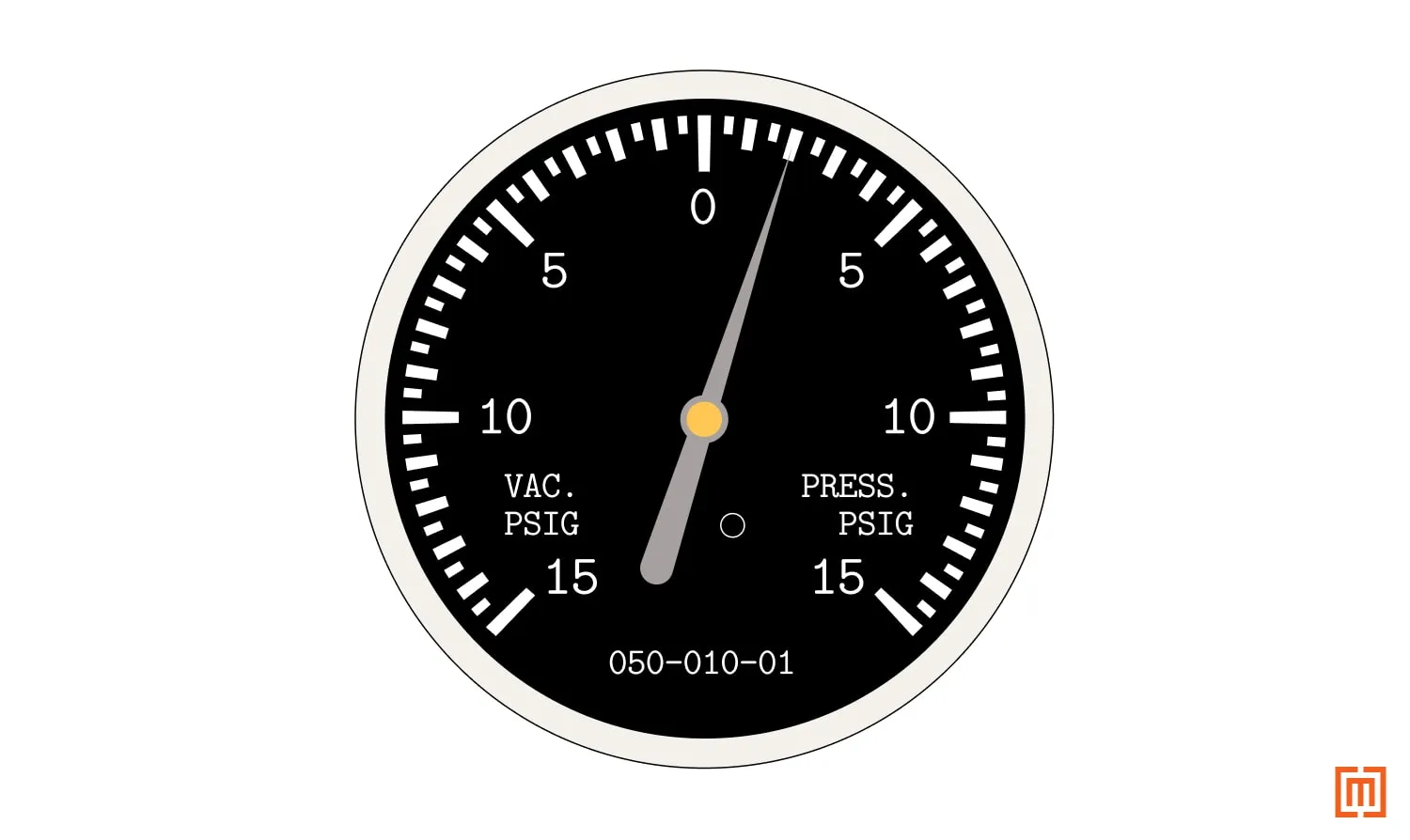 Diagram of a pressure vacuum gauge