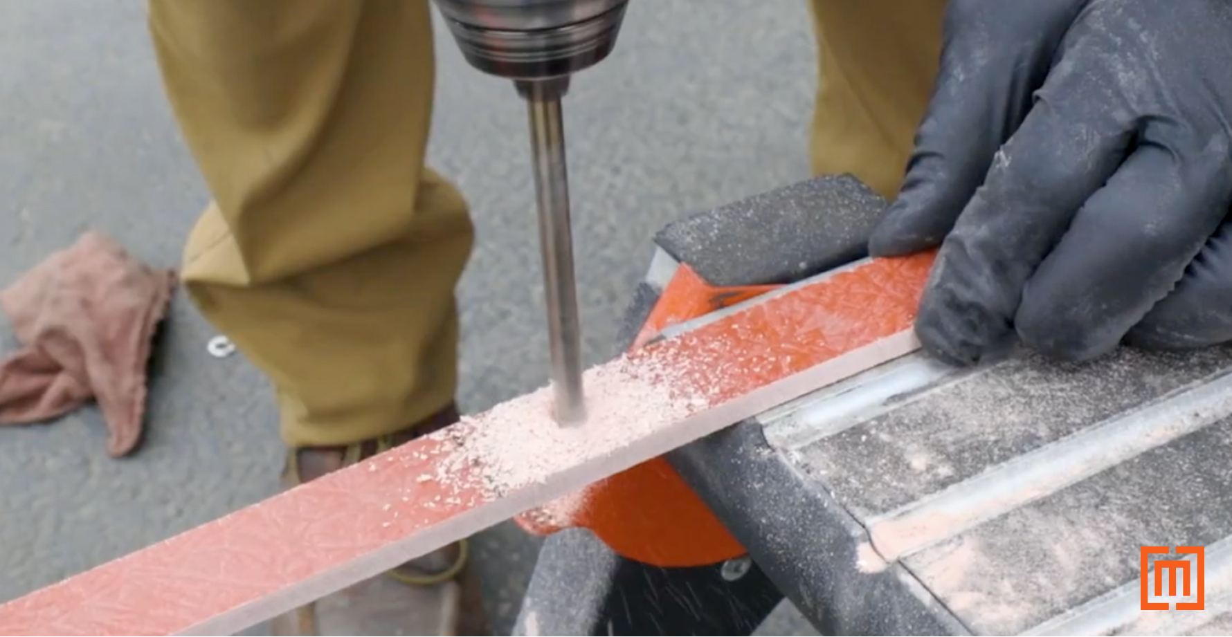 Drilling hole in glastic