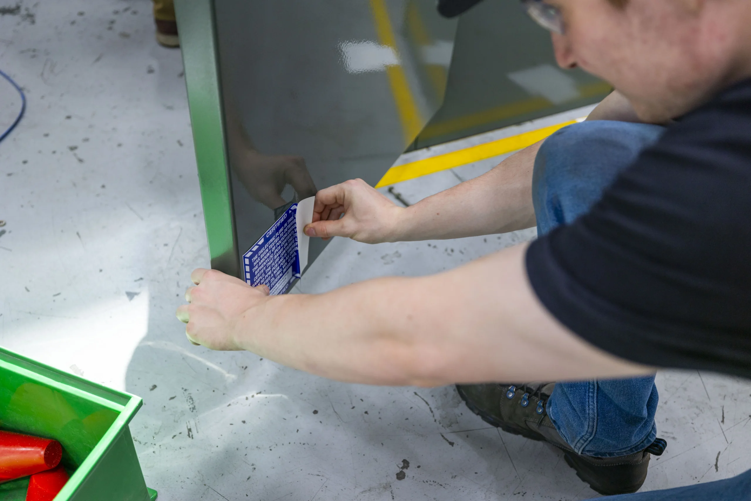 Maddox transformer tech putting non-PCB sticker on reconditioned transformer