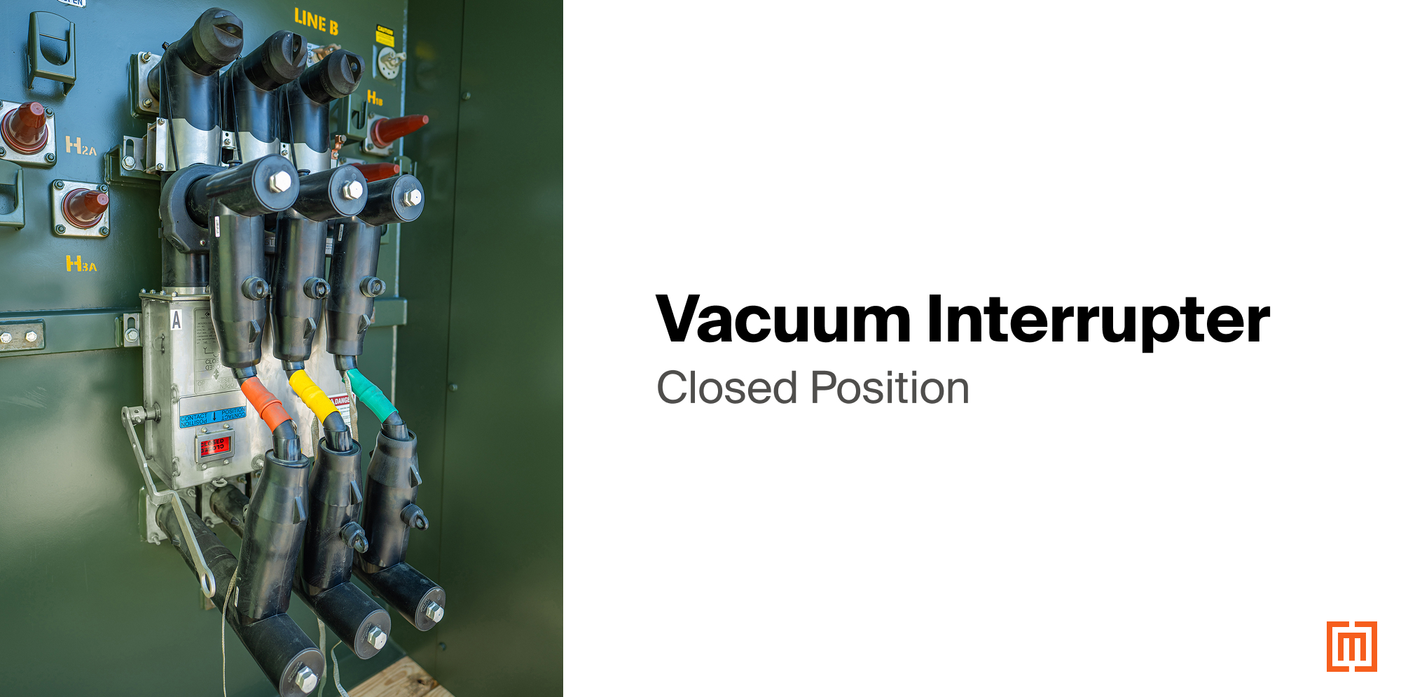 graphic of vacuum interrupter with reset mechanism in closed position