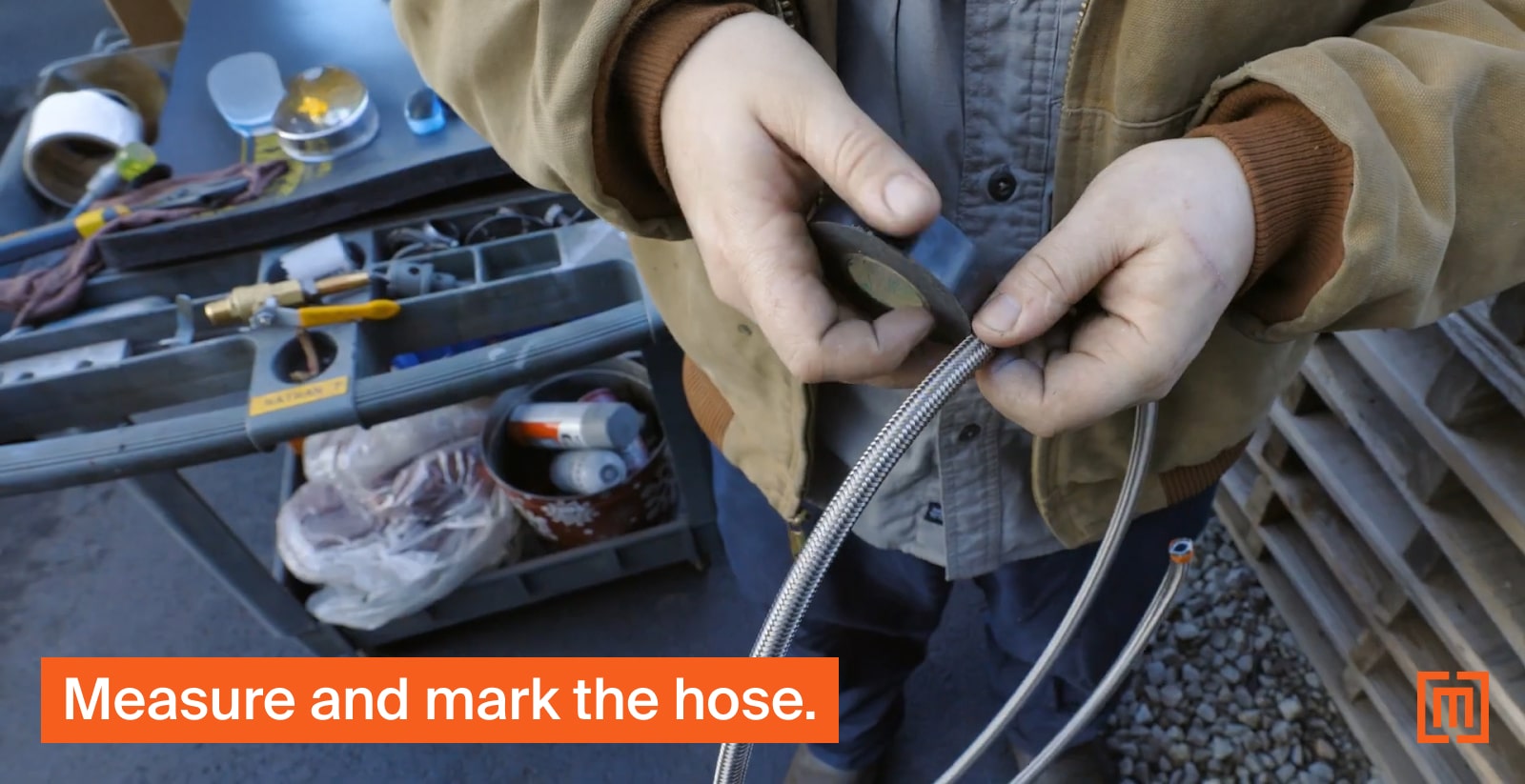 Mechanic marking hose for cutting
