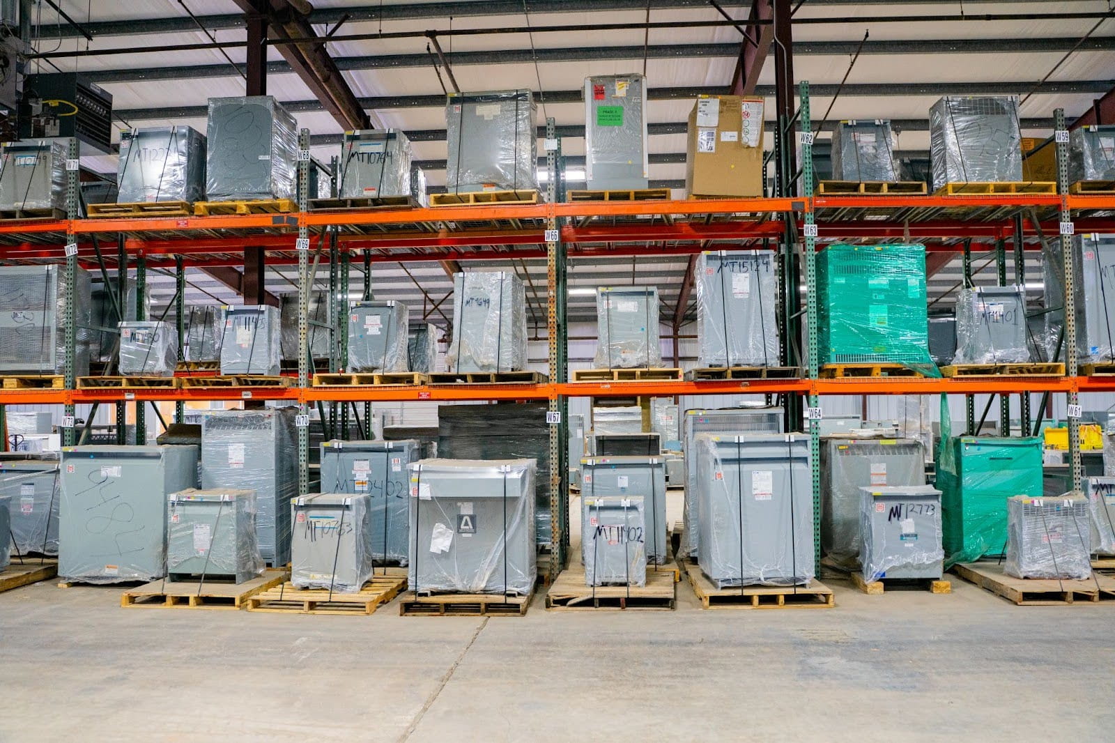 photos of transformer units on shelves