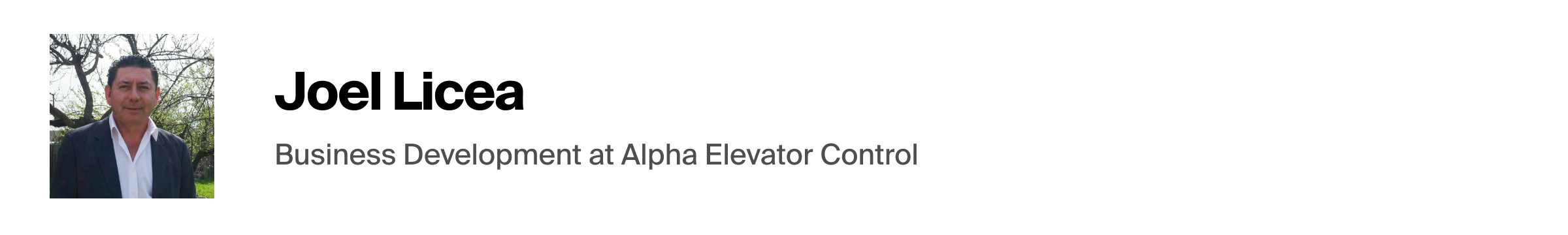 Joel Licea, Business Development at Alpha Elevator Control
