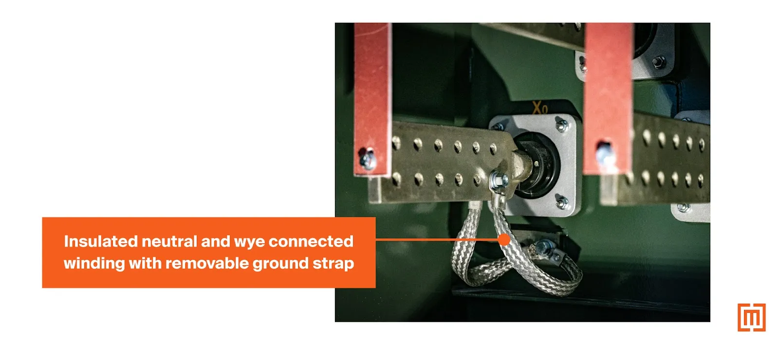 Insulated neutral and wye connected winding with removable ground strap