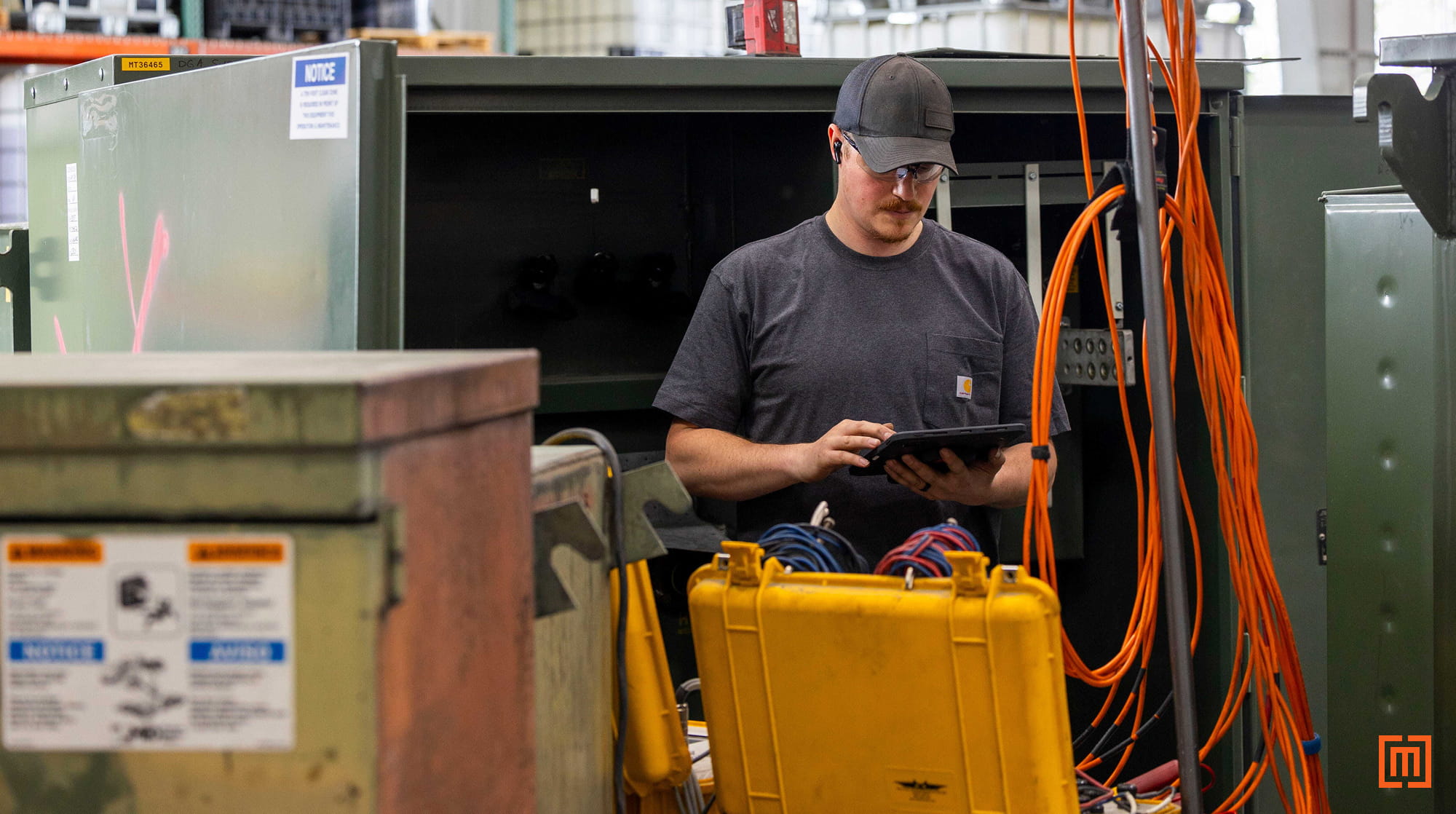 A Maddox employee performing an Impedance Voltage test