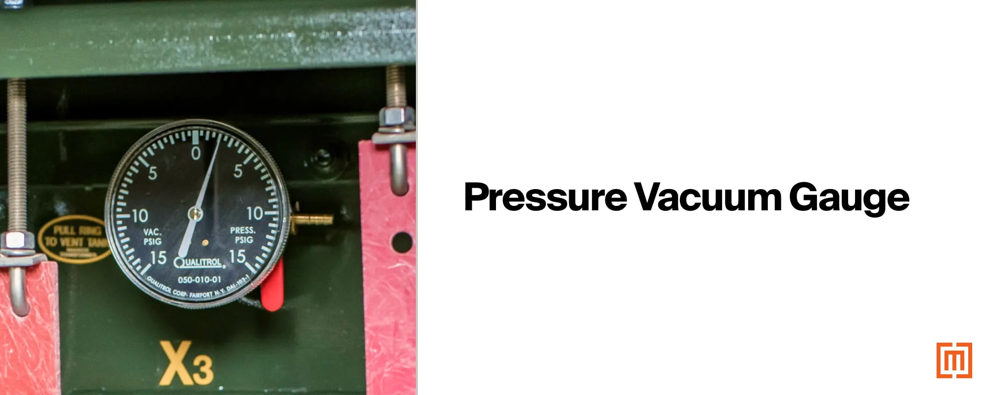 A padmount transformer pressure vacuum gauge