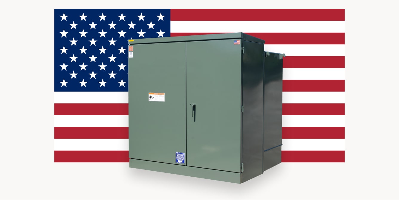 padmount transformer American flag