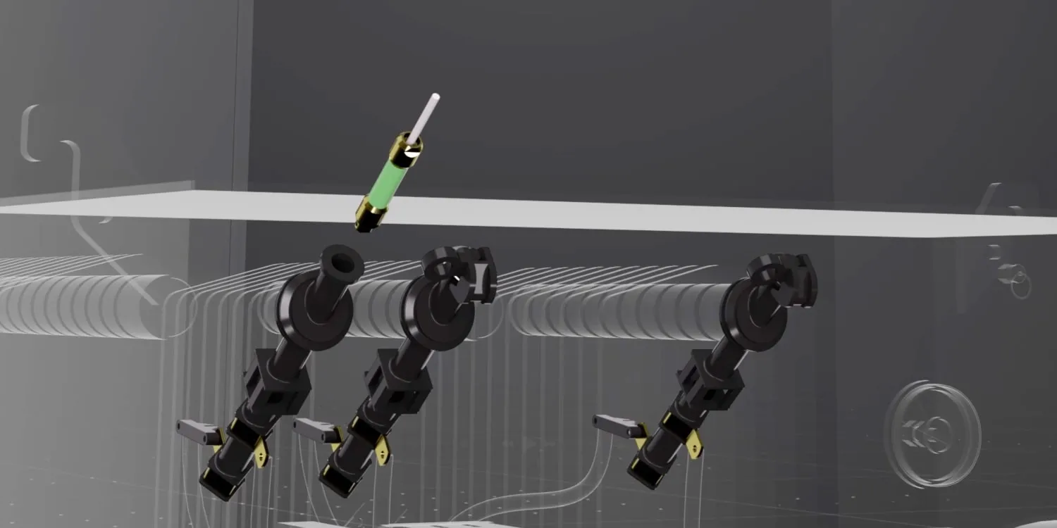 A padmount transformer bayonet fuse link being removed
